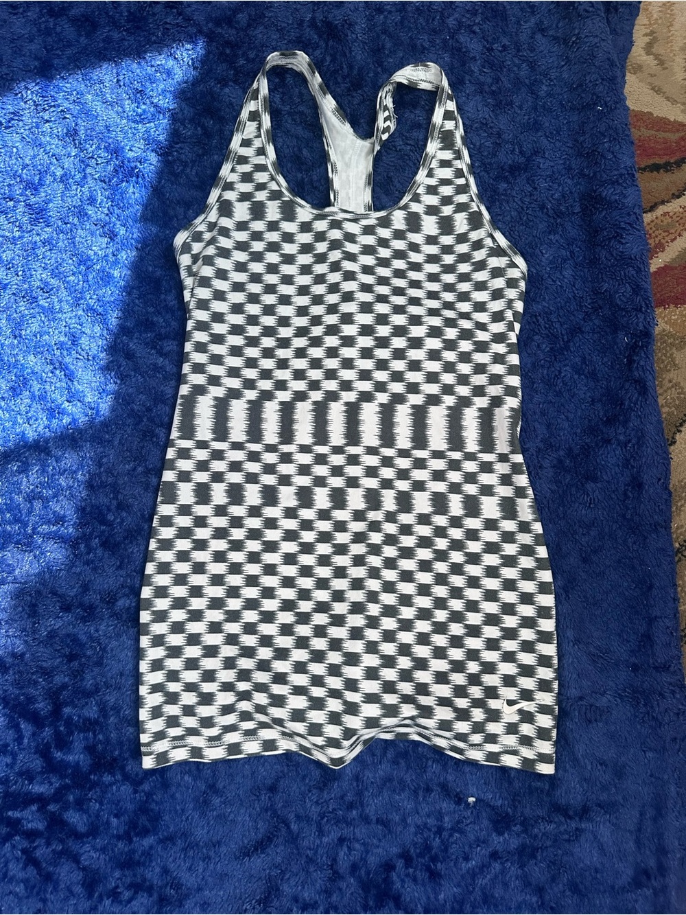 Nike Black & White Checkered Kids One-Piece Bodysuit